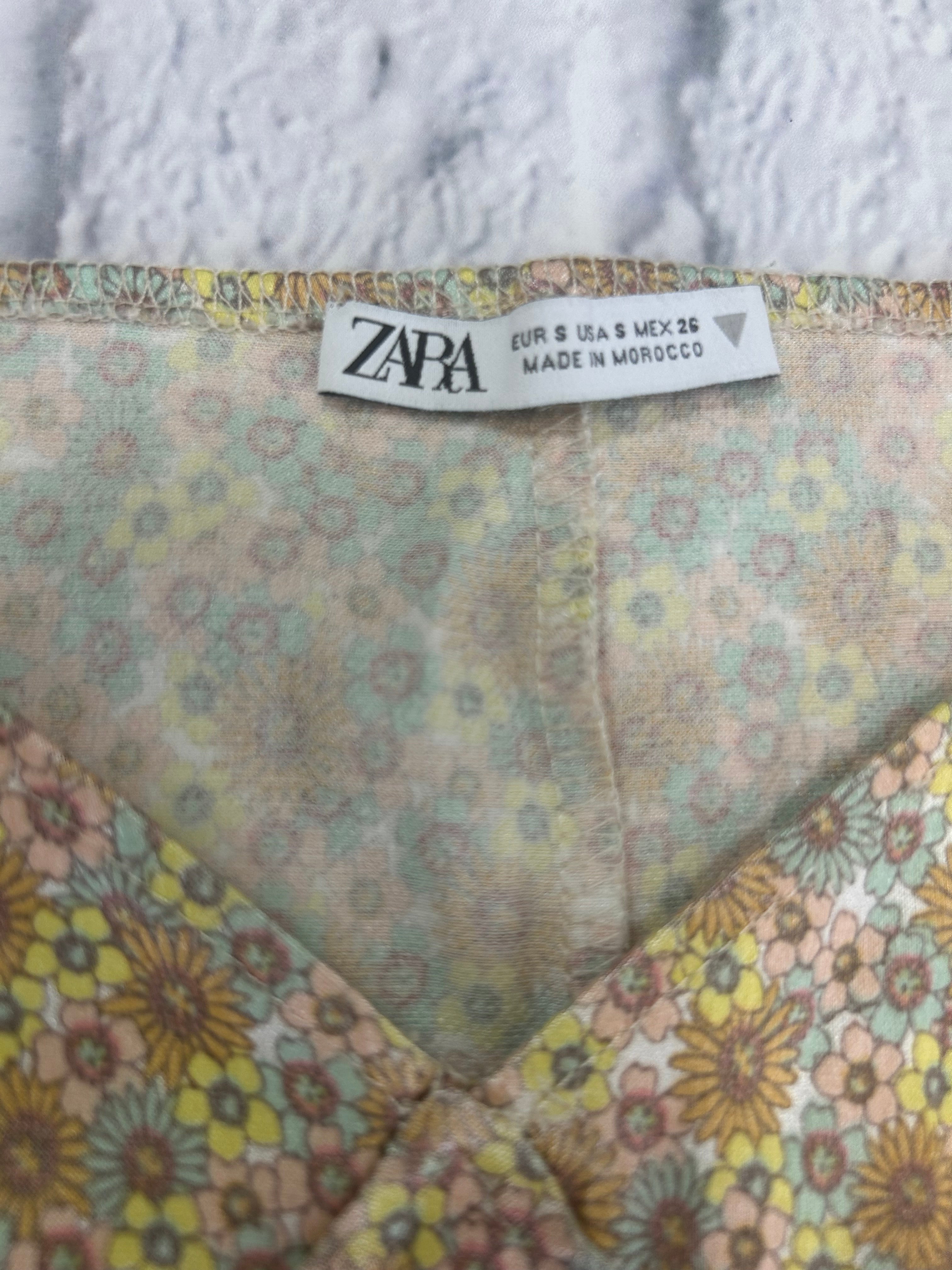 Zara Ditsy Floral Puff Sleeve Mini Dress