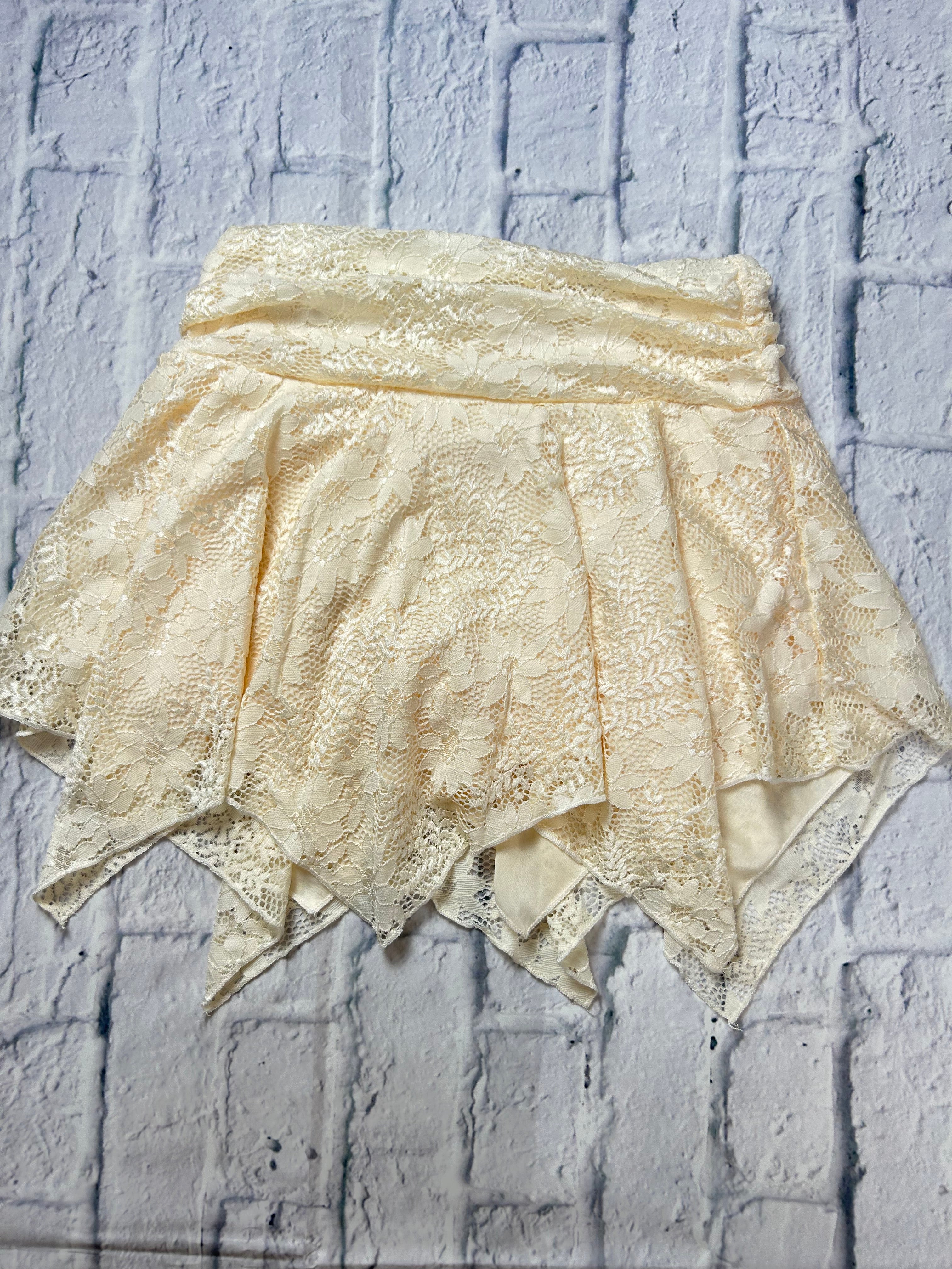 Windsor Sweetest Vibe Ivory Lace Mini Skort - Hanky Hem - Fits XS/S