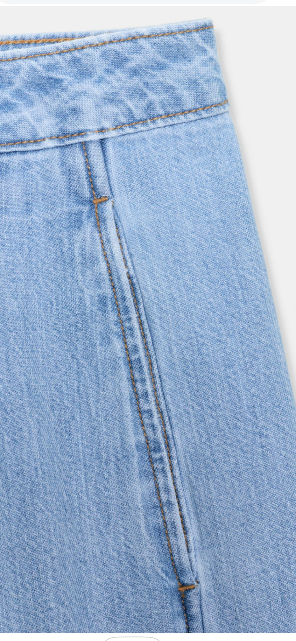 Zara Mid Rise Wide Leg Denim Pants - Light Wash - Size 0